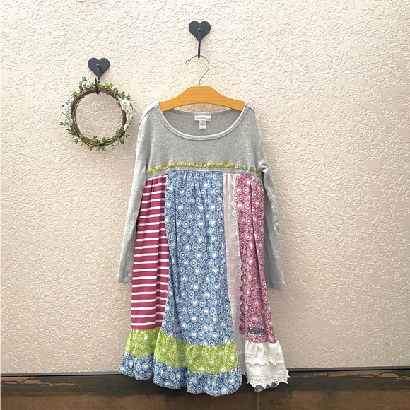 naartjie Other - Girls Long Sleeve Paisley Heart and Eyelet Lace Dress - Size Lg 6yrs